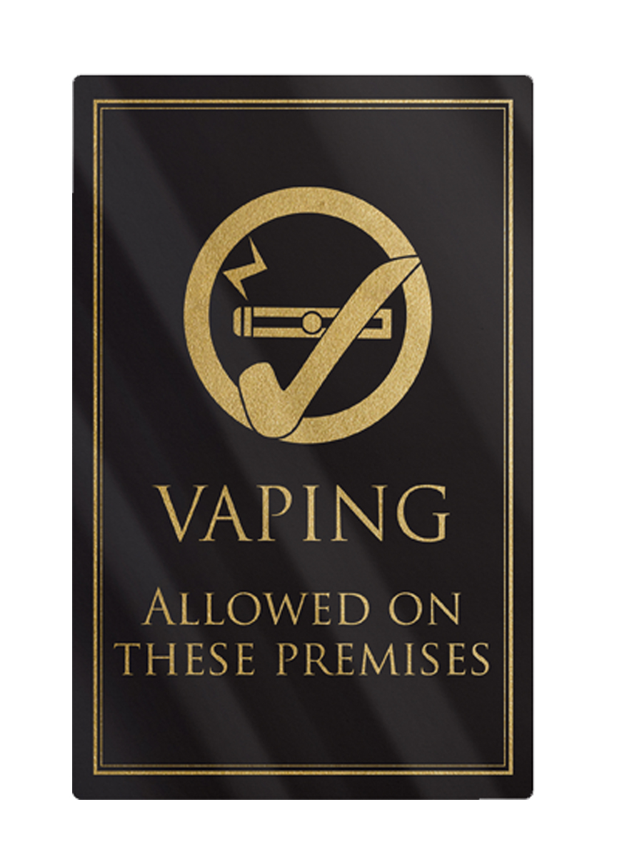 Vaping allowed in these premises - Black