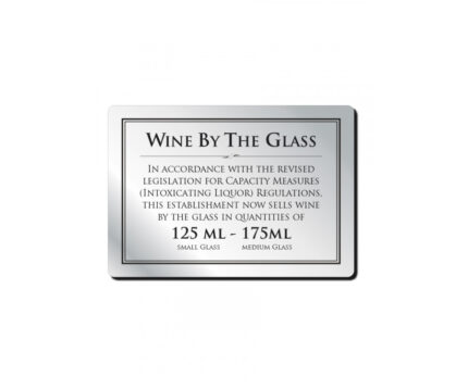 Wine by the glass 125 & 175ml Bar Sign  - Silver