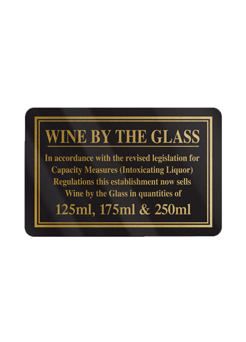 Wine by Blass 125,175, & 250ml Bar Sign - Black