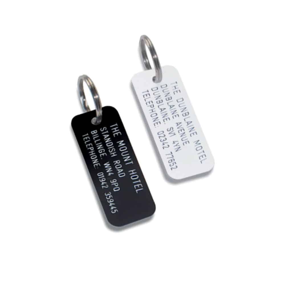 Text Engraved Hotel Key Tags
