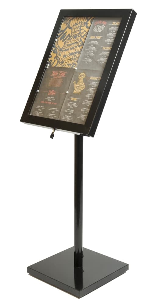 Black Steel Illuminated Menu Stand