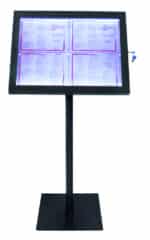 Black Steel Illuminated Menu Stand