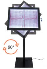 Black Steel Illuminated Menu Stand