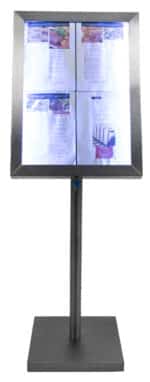 Brushed Steel Illuminated Menu Stand