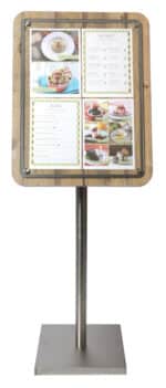 Large Industrial Oak Menu Stand