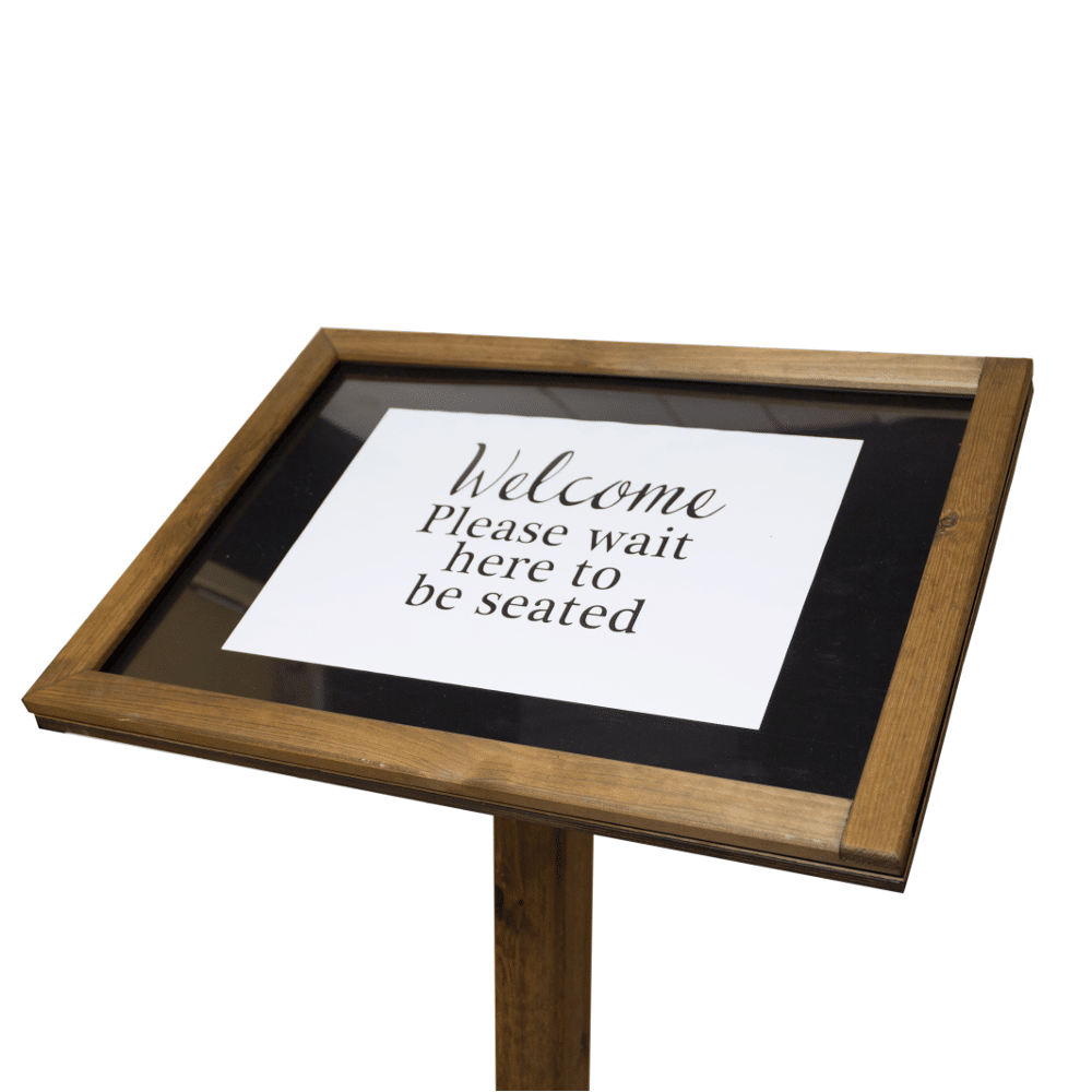 Rustic Chalkboard Menu Stand