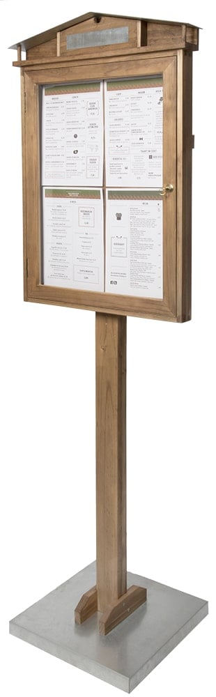 Illuminated Wooden Menu Stand