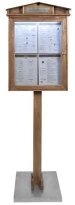 Illuminated Wooden Menu Stand