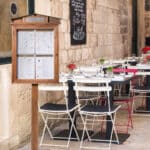 Illuminated Wooden Menu Stand