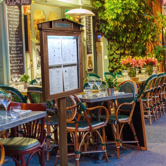 Illuminated Wooden Menu Stand