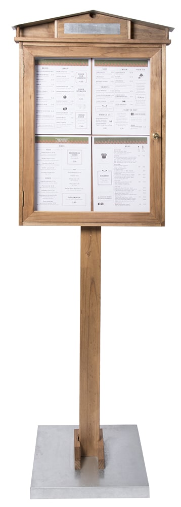 Illuminated Wooden Menu Stand