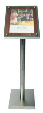 Small Industrial Walnut Menu Stand