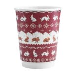 Vegware Christmas Rabbit Jumper Double Wall Coffee Cups 89-Series - 12oz (Case 500)