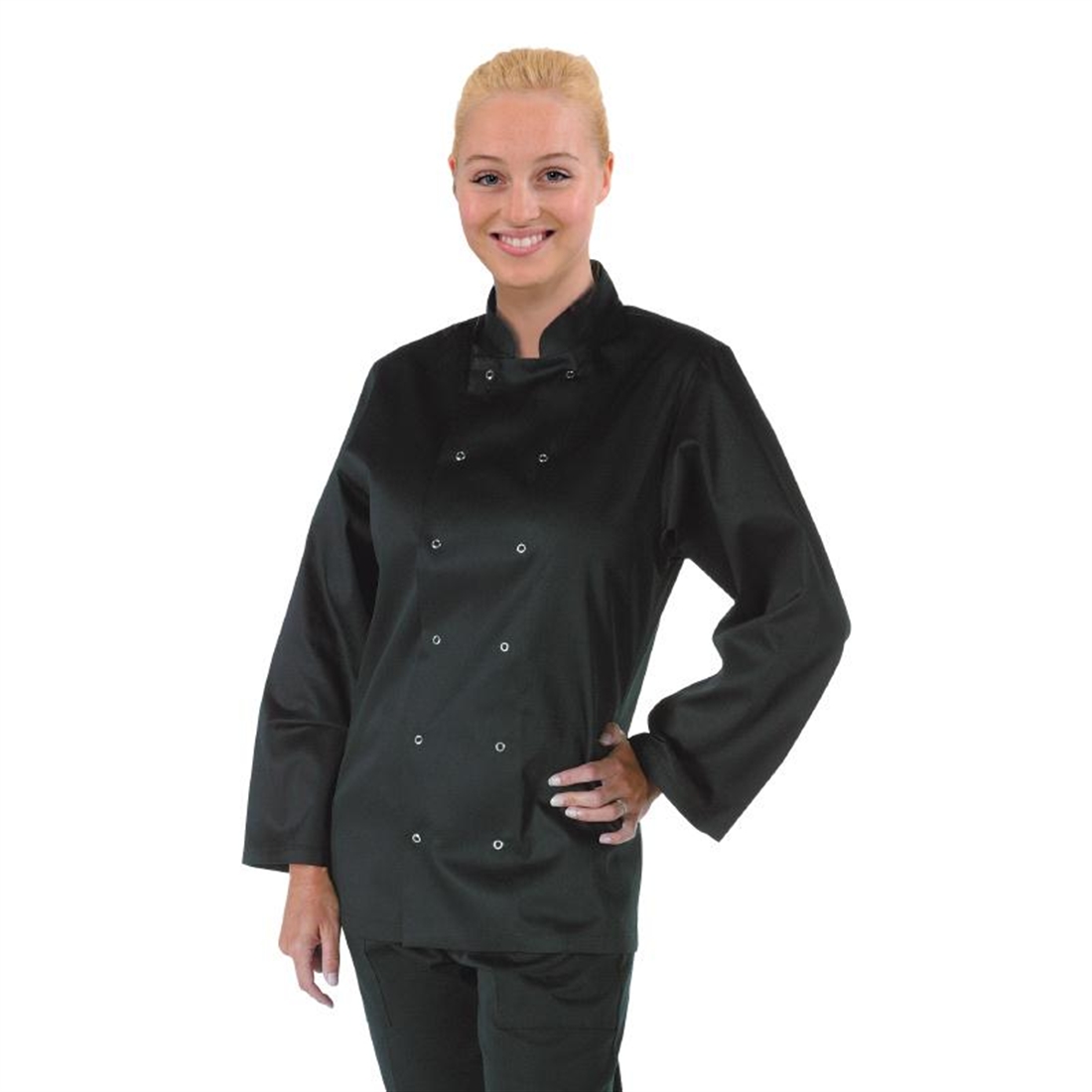 Whites Vegas Chef Jacket Long Sleeve Black - M