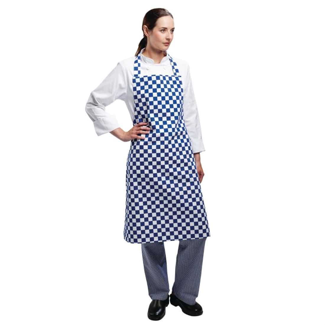 Whites Bib Apron Blue And White Check