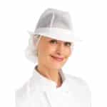 Trilby Hat with Net Snood White