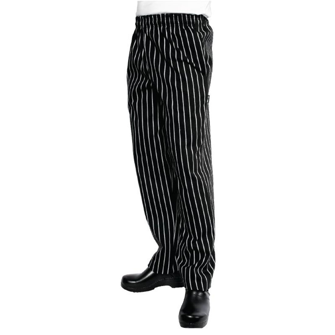Chef Works Unisex Easyfit Chefs Trousers Black and White Striped L