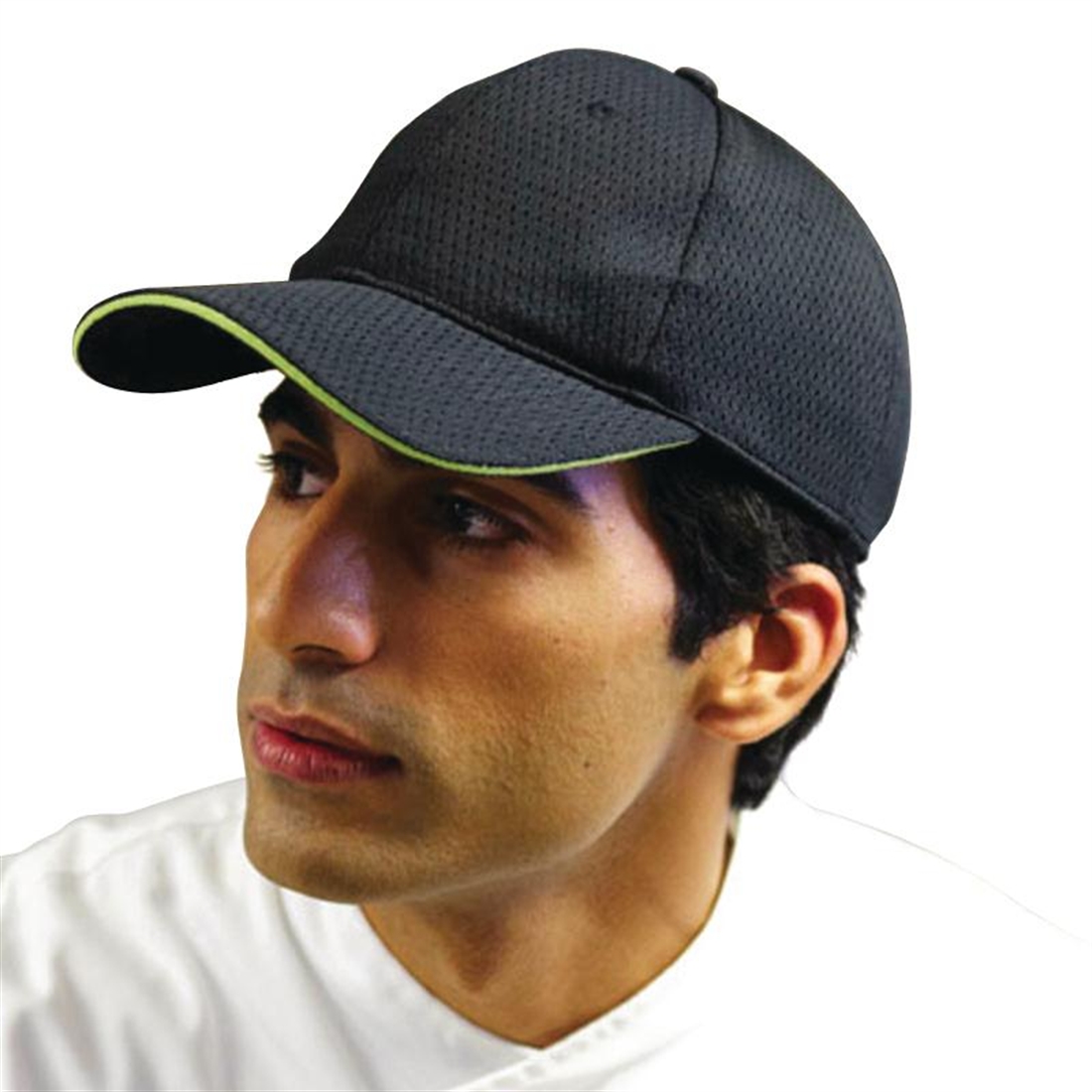Chef Works Cool Vent Baseball Cap Black with Lime