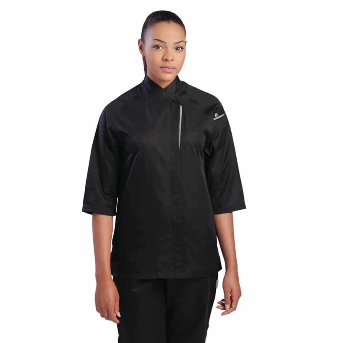 Chef Works Cool Vent Black Verona Womens Chefs Jacket