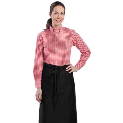 Uniform Works Womens Gingham Shirt Red XS