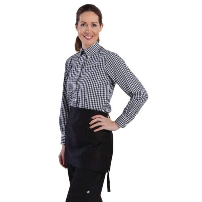 Uniform Works Womens Gingham Shirt Black L