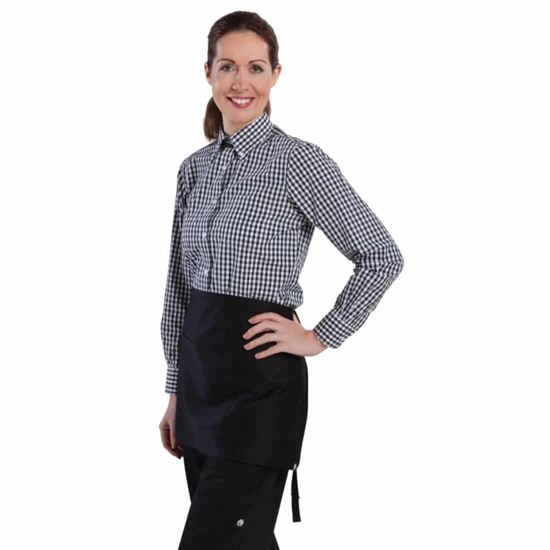 Uniform Works Womens Gingham Shirt Black M