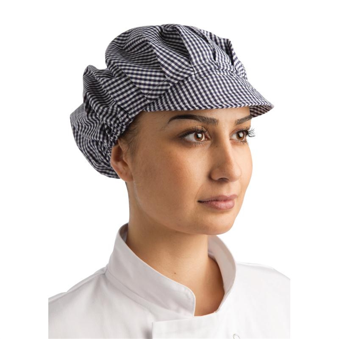 Whites Peaked Hat Blue and White Check