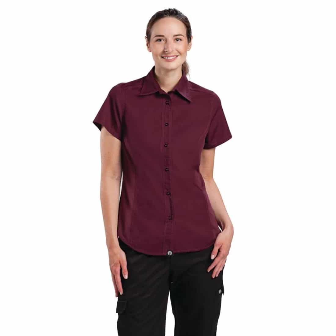 Chef Works Womens Cool Vent Chefs Shirt Merlot M