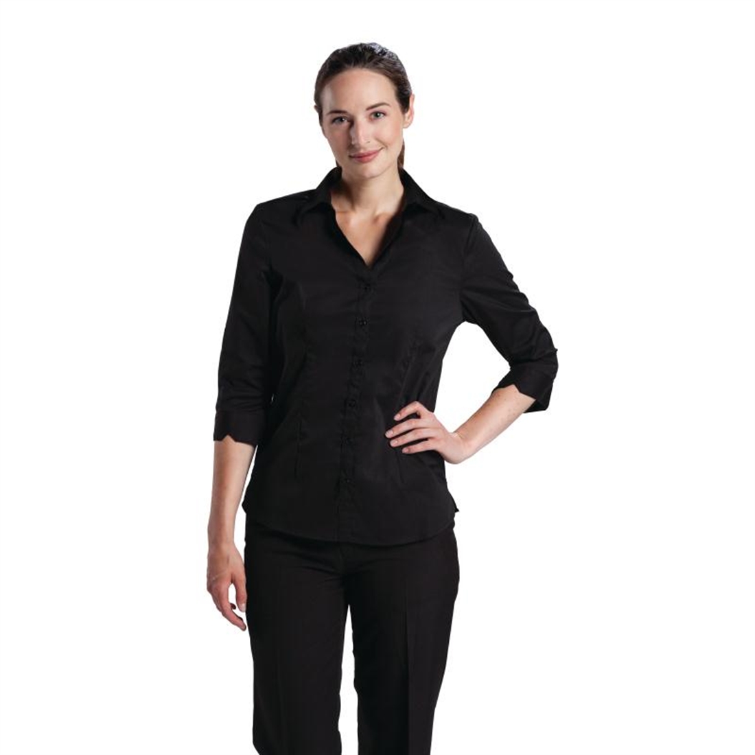 Uniform Works Womens Stretch Shirt Black XL