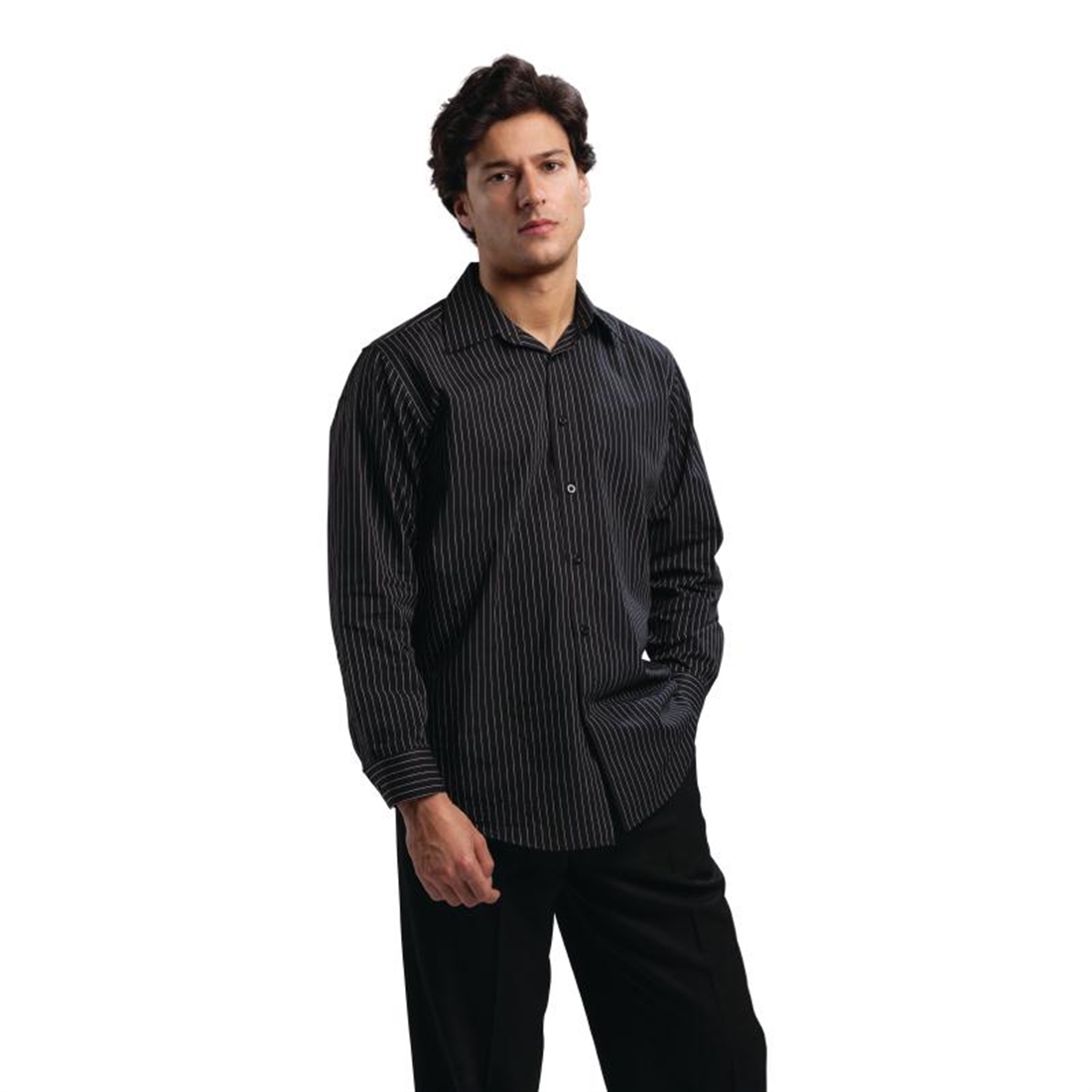 Uniform Works Long Sleeve Shirt Pinstripe XL