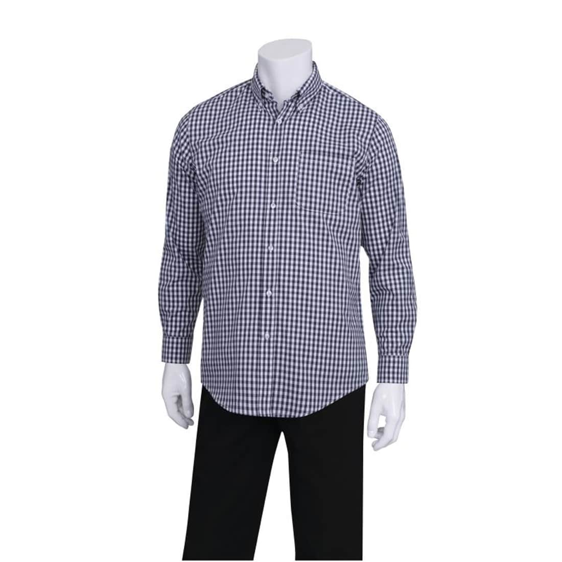 Uniform Works Mens Dress Shirt Dark Navy Gingham L