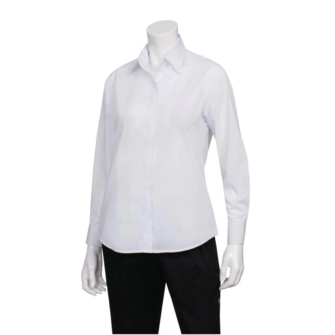 Uniform Works Womens Long Sleeve Dress Shirt White S