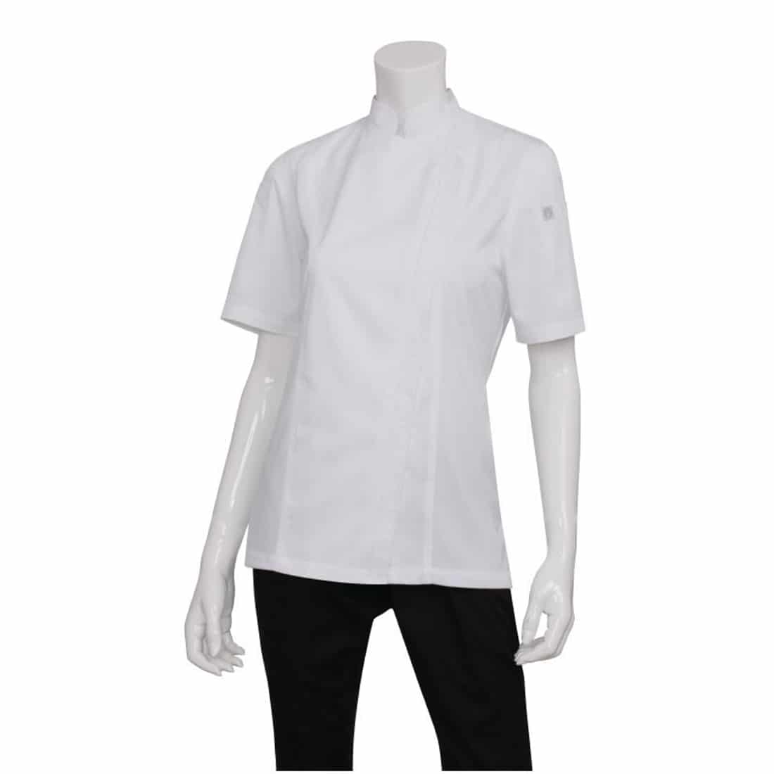 Chef Works Womens Springfield White Zip Chefs Jacket