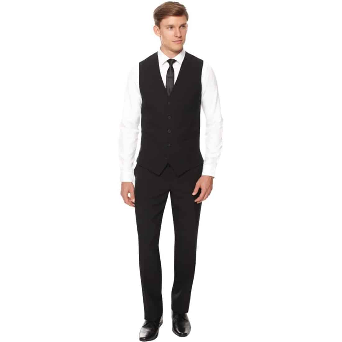 Events Mens Black Waiting Trouser Regular Leg 38"