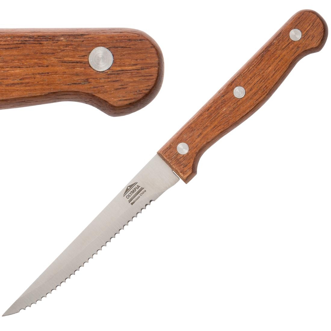 Steak Knives Wooden Handle 215mm