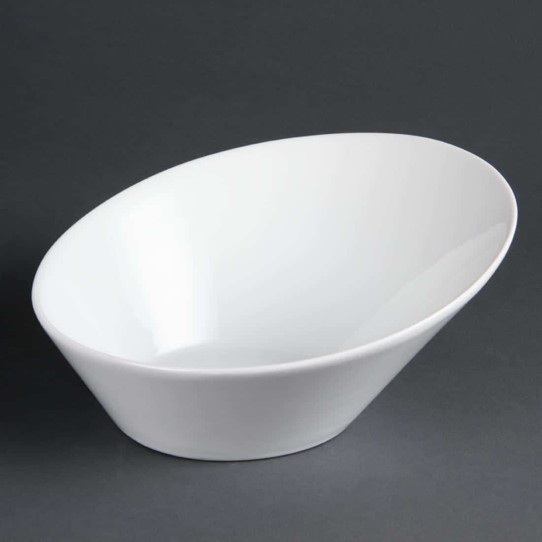 Olympia Whiteware Oval Sloping Bowls 222(W)x246(L)mm