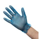Vogue Vinyl Food Prep Gloves Blue Powdered Medium