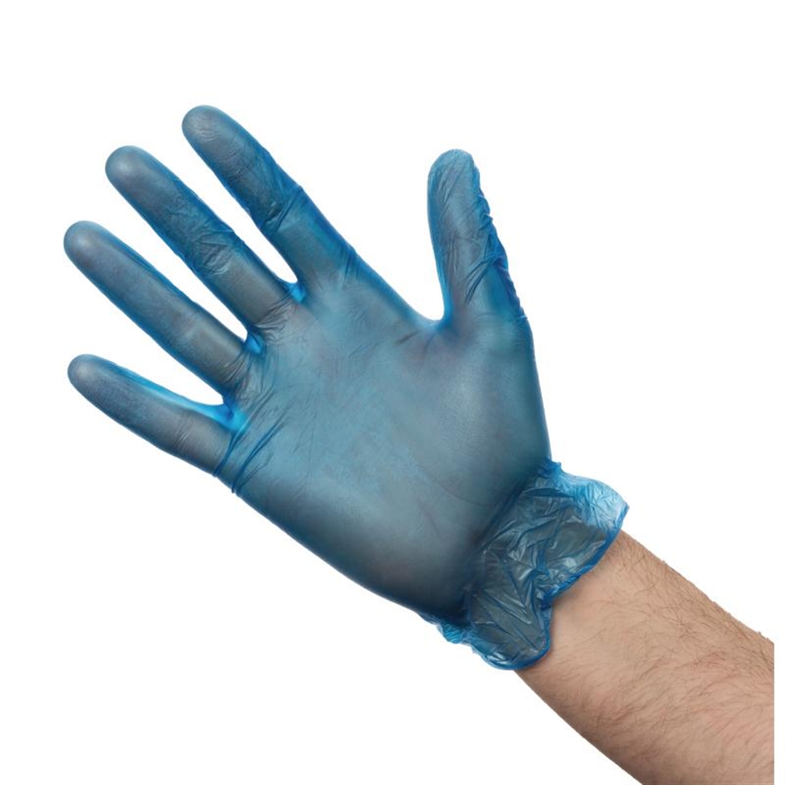 Vogue Vinyl Food Prep Gloves Blue Powdered Small