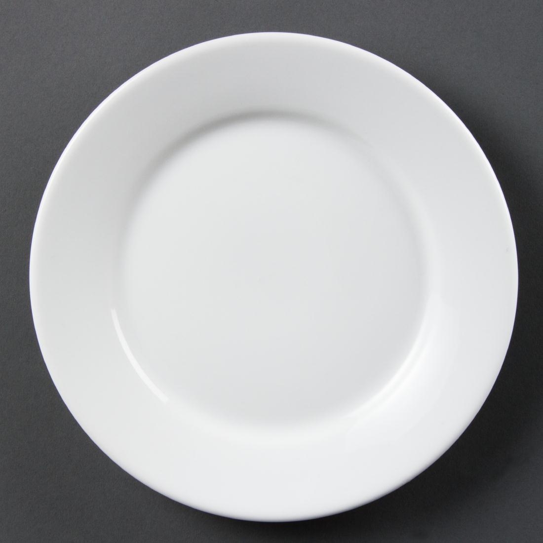 Olympia Whiteware Wide Rimmed Plates 230mm