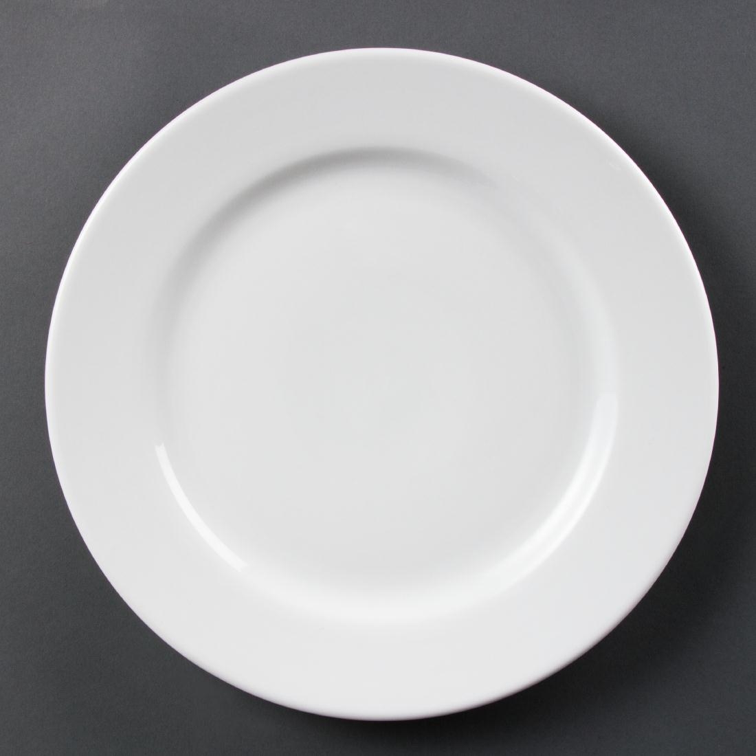 Olympia Whiteware Wide Rimmed Plates 310mm