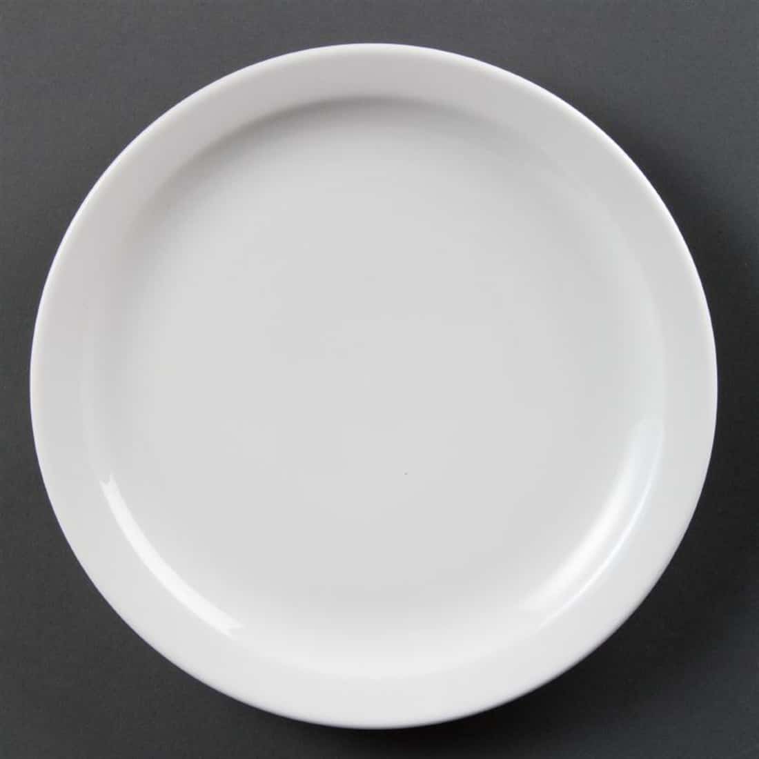 Olympia Whiteware Narrow Rimmed Plates 250mm