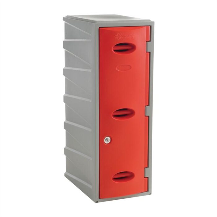 Extreme Plastic Single Door Locker Camlock Red 900mm