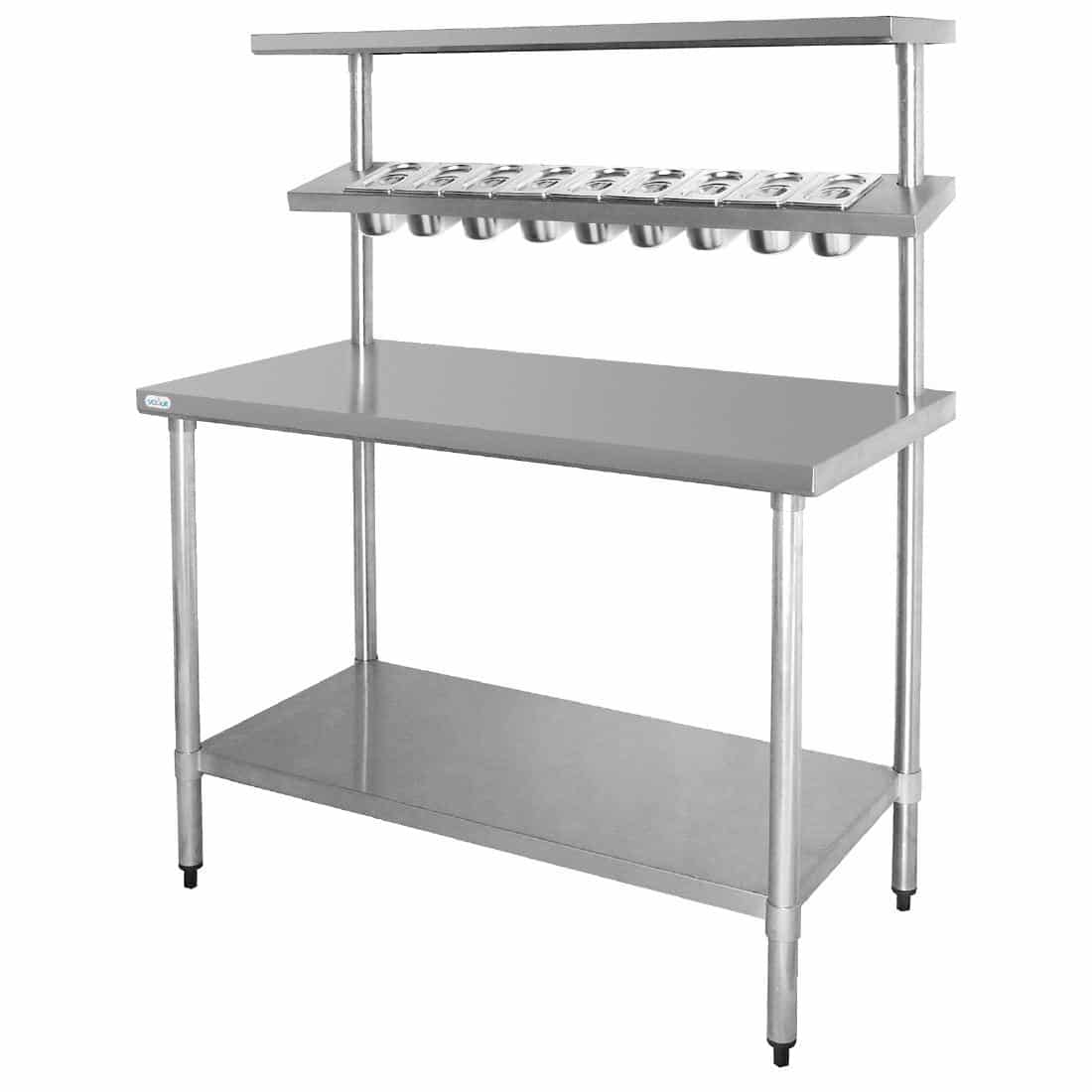 Vogue Stainless Steel Prep Station with Gantry Large