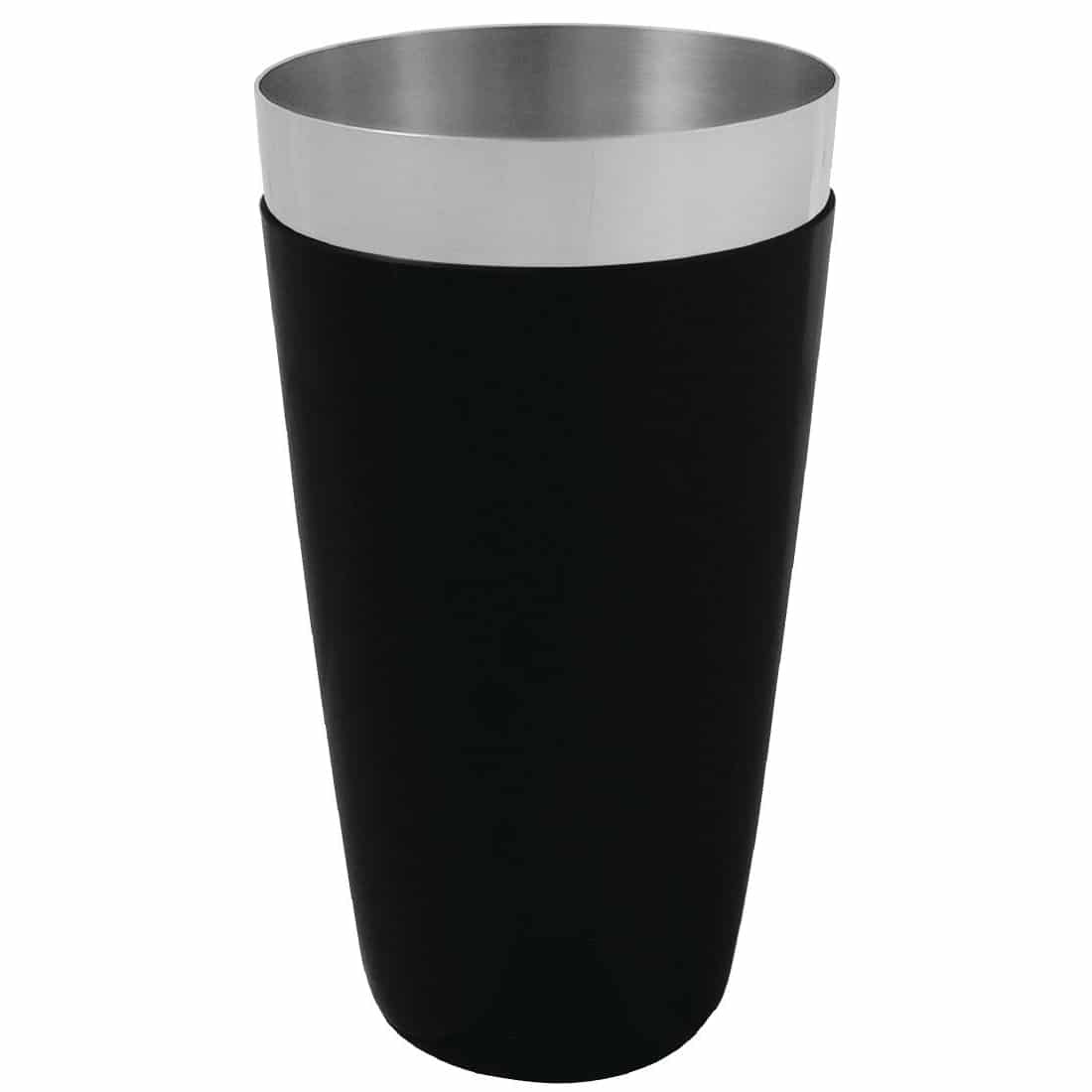 Acopa 16 oz. Matte Black 3-Piece Cobbler Cocktail Shaker