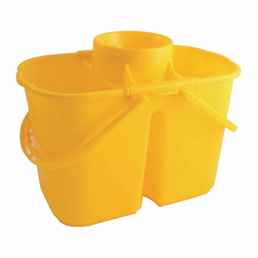 Jantex Colour Coded Twin Mop Buckets Yellow