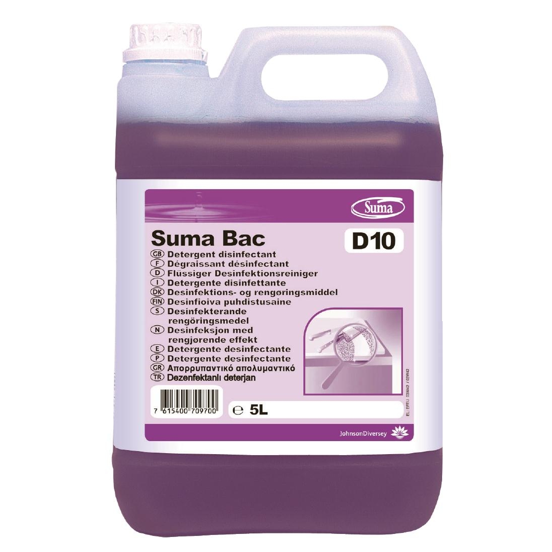 Suma Bac D10 Cleaner and Sanitiser 5 Litre (Pack of 2)
