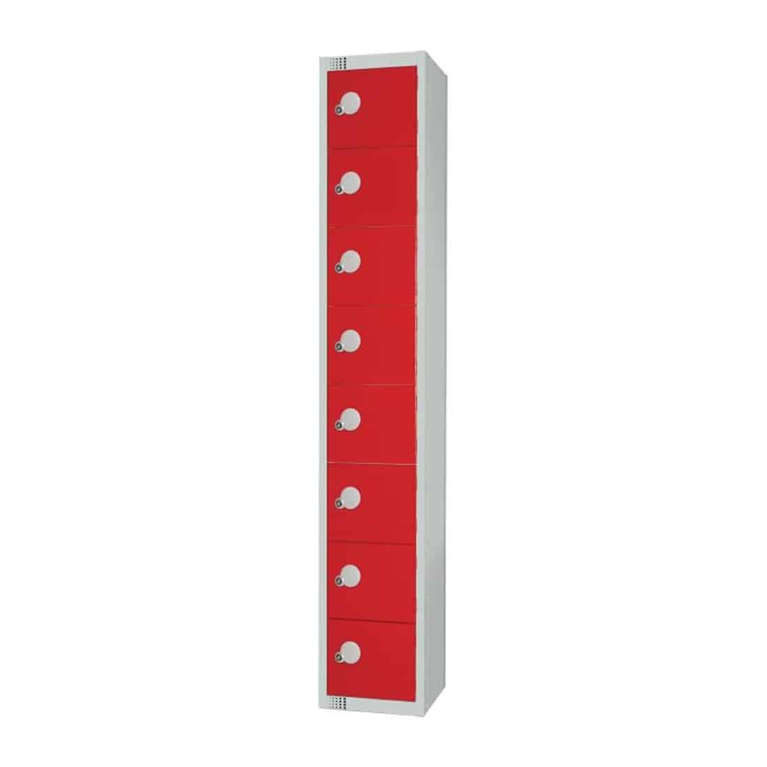 Elite Eight Door Camlock Locker Red