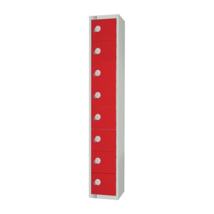 Elite Eight Door Coin Return Locker Red