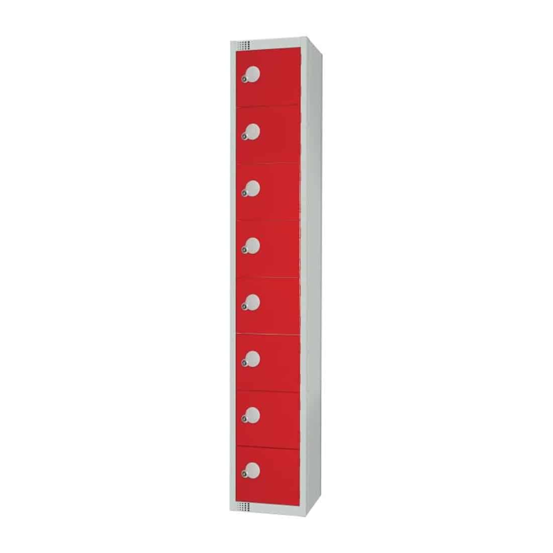 Elite Eight Door Camlock Locker Red