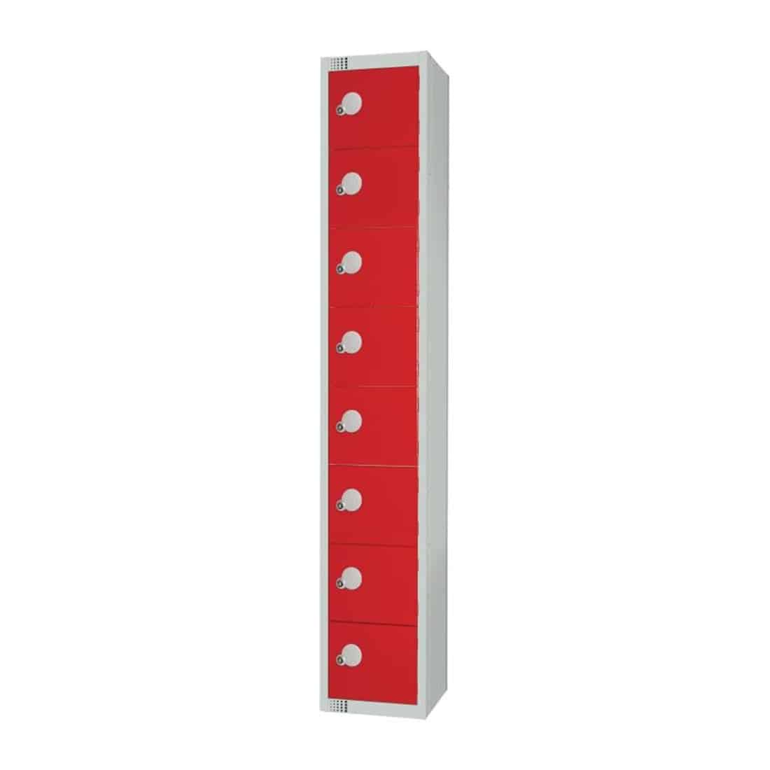 Elite Eight Door Padlock Locker Red